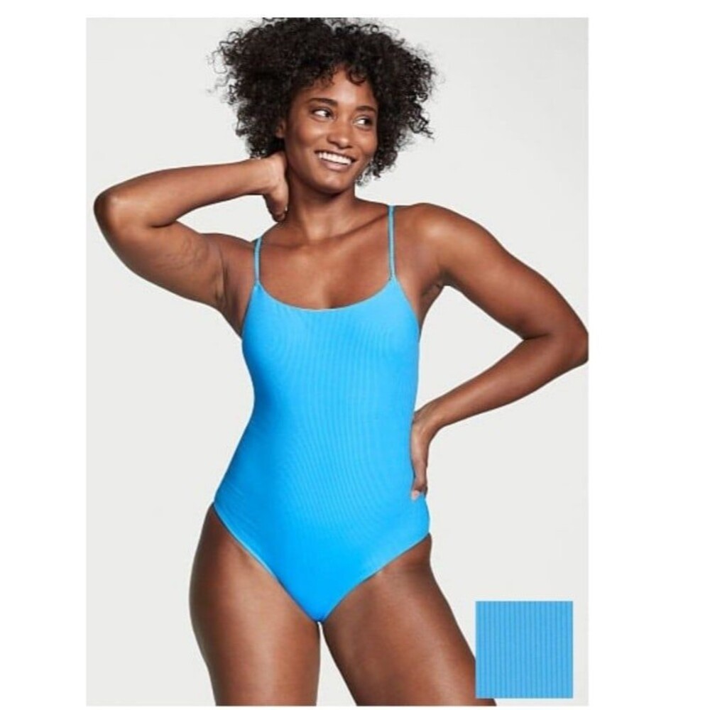 Victorias Secret One Piece Swimsuit capri blue strappy L
